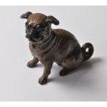 COLD PAINTED BRONZE FIGURE OF A PUG DOG
