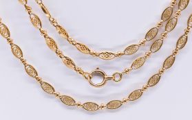 FRENCH 18CT GOLD LONG GUARD CHAIN NECKLACE