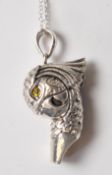 STAMPED 925 / STERLING SILVER WHISTLE PENDANT IN THE FORM OF A PARROT.