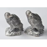 SILVER PLATED EAGLE CONDIMENT SALT AND PEPPER SHAKER SET.