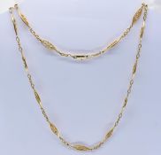 FRENCH 18CT GOLD LONG GUARD CHAIN NECKLACE