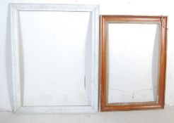 TWO ANTIQUE AND LATER WOODEN PICTURE FRAMES