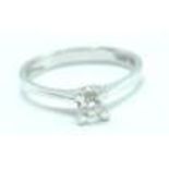 14ct White Gold Diamond Solitaire Ring