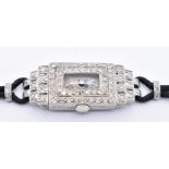 ART DECO PLATINUM AND DIAMOND COCKTAIL WATCH