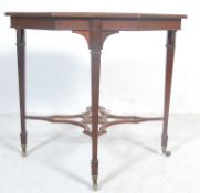 LATE VICTORIAN MAHOGANY MARQUETRY INLAID CENTRE TABLE