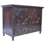 ANTIQUE VICTORIAN JACOBEAN REVIVAL OAK SIDEBOARD CREDENZA