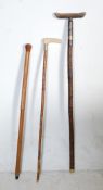 COLLECTION OF THREE VINTAGE 20TH CENTURY WALKING STICKS / CANES