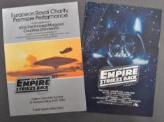 ESTATE OF DAVE PROWSE - EMPIRE STRIKES BACK PREMIERE EPHEMERA