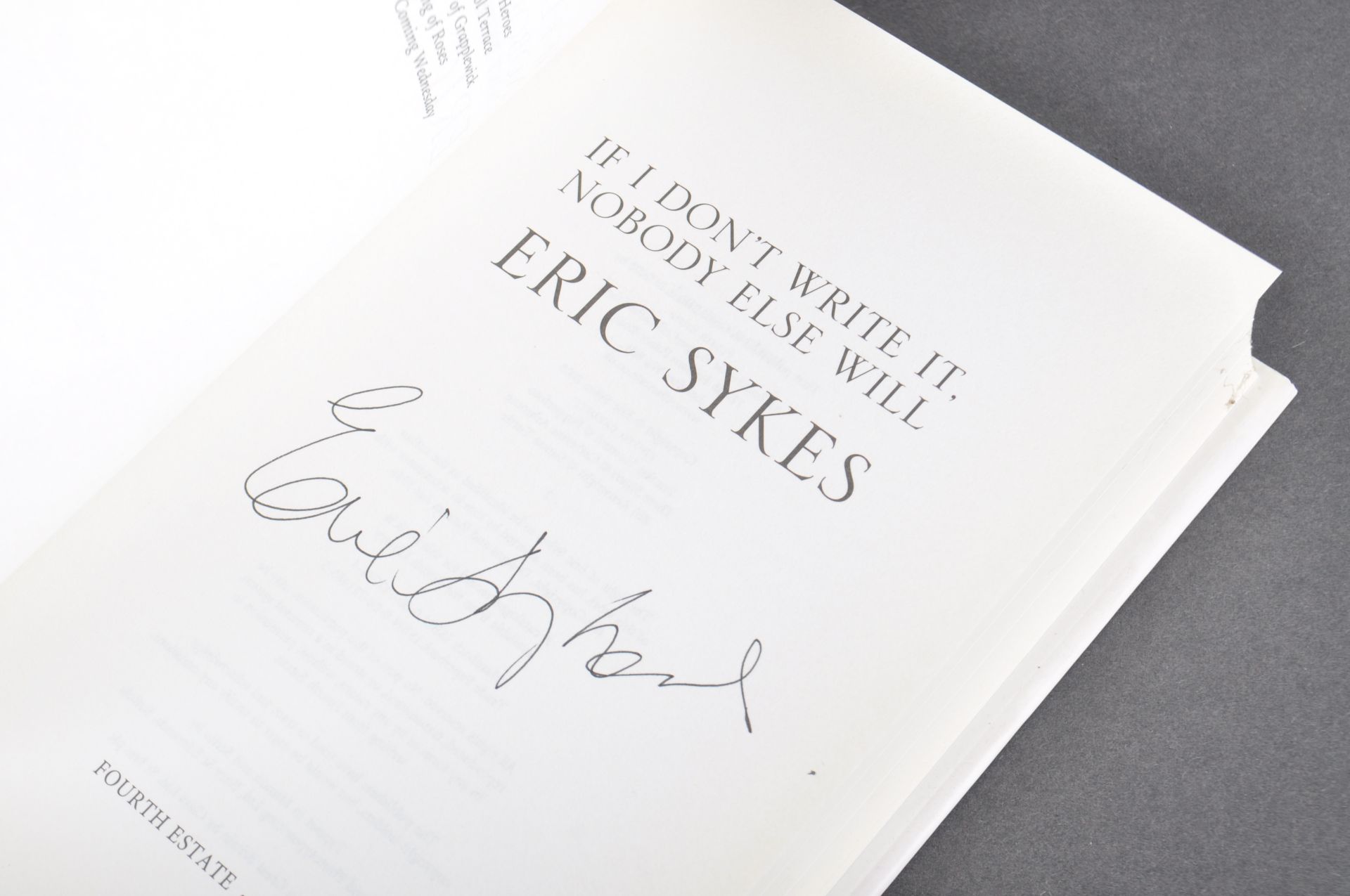 ESTATE OF DAVE PROWSE - ERIC SYKES - SIGNED AUTOBIOGRAPHY - Image 2 of 2