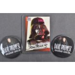 ESTATE OF DAVE PROWSE - AUTOGRAPHED TRADING CARD & OFFICIAL BADGES