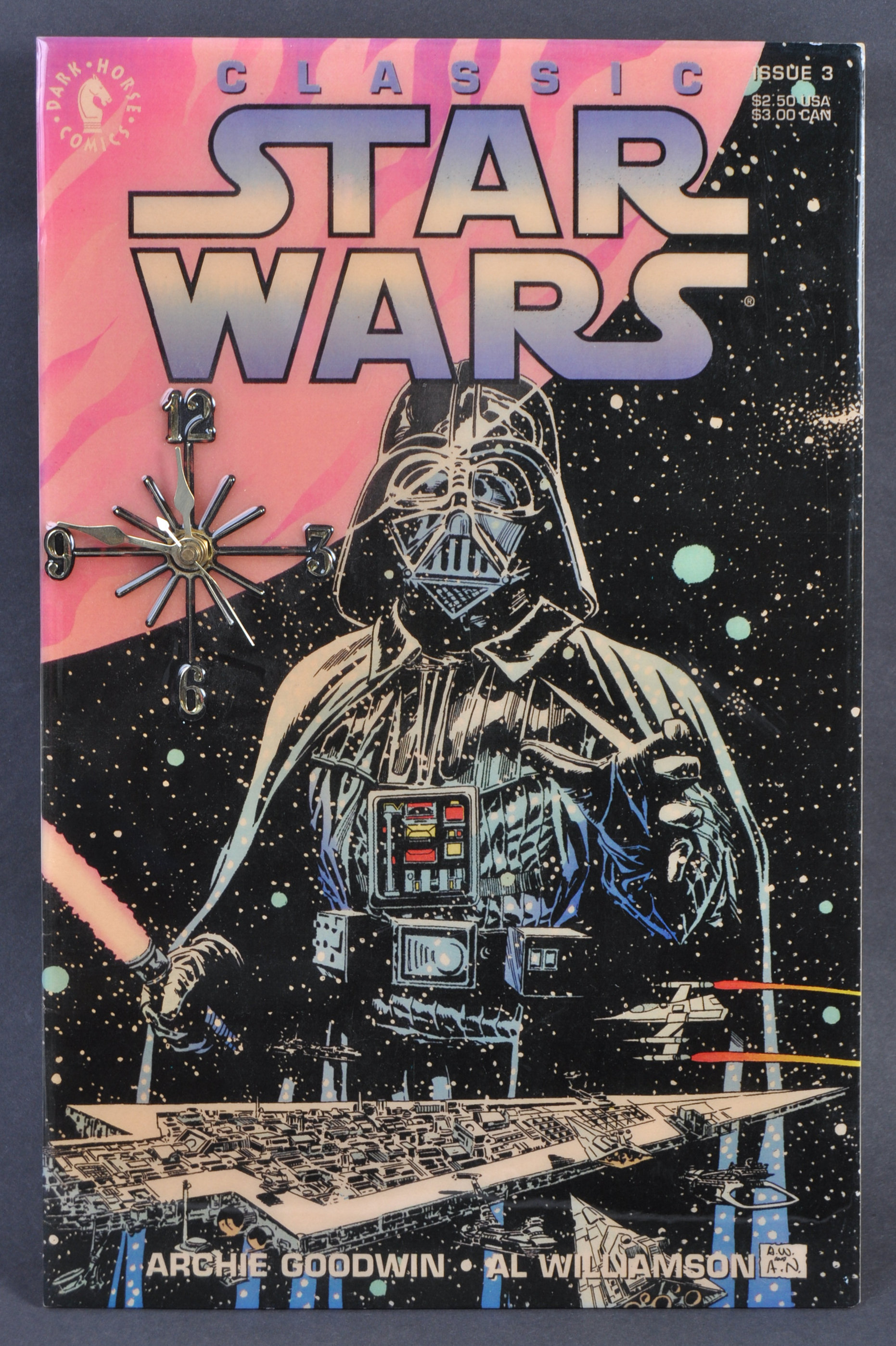 ESTATE OF DAVE PROWSE - DARTH VADER COMIC BOOK CLOCK