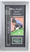 ESTATE OF DAVE PROWSE - RONNIE O'SULLIVAN SNOOKER SIGNED DISPLAY