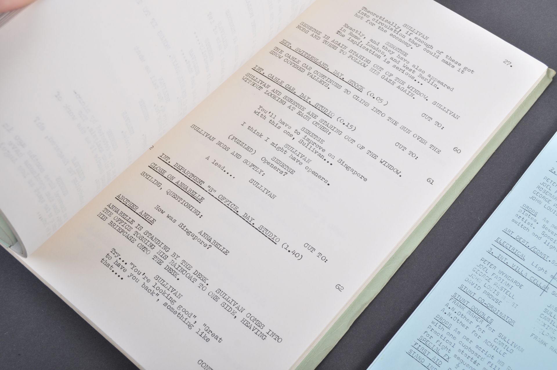 ESTATE OF DAVE PROWSE - DEPARTMENT S ORIGINAL SCRIPT & PAPERWORK - Image 6 of 9