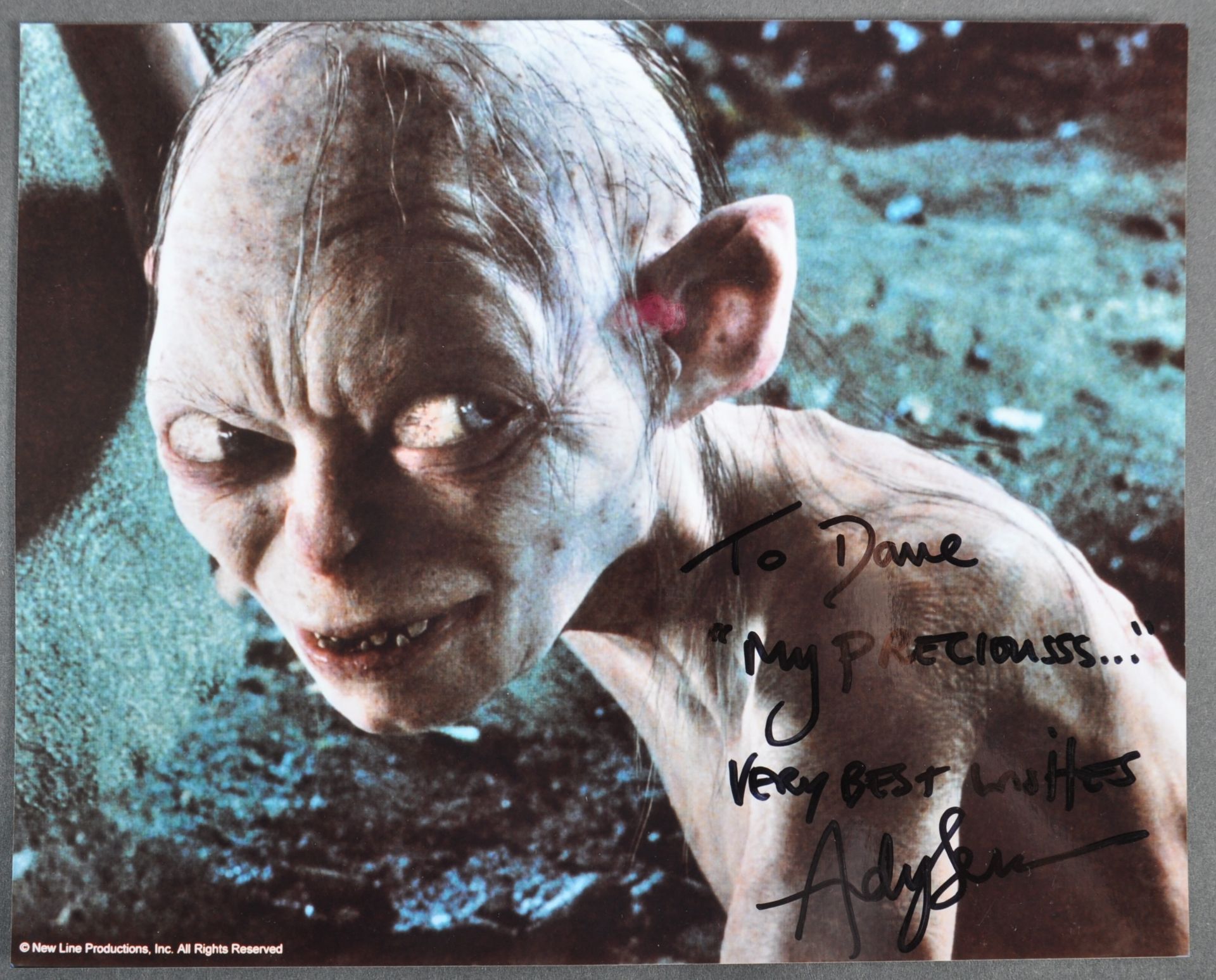 ESTATE OF DAVE PROWSE - ANDY SERKIS LORD OF THE RINGS SIGNED PHOTO