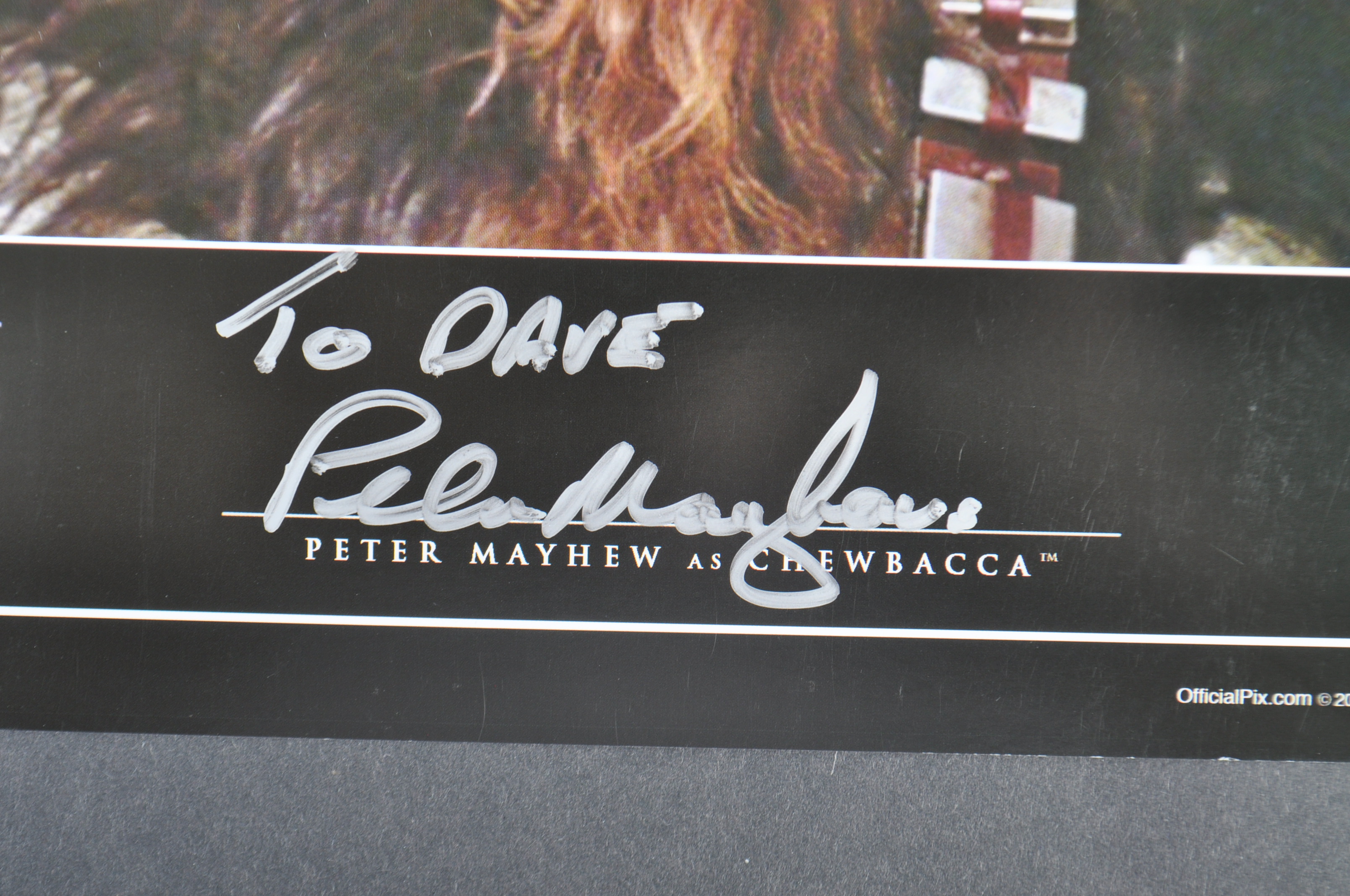 ESTATE OF DAVE PROWSE – STAR WARS - PETER MAYHEW SIGNED PHOTO - Image 2 of 2