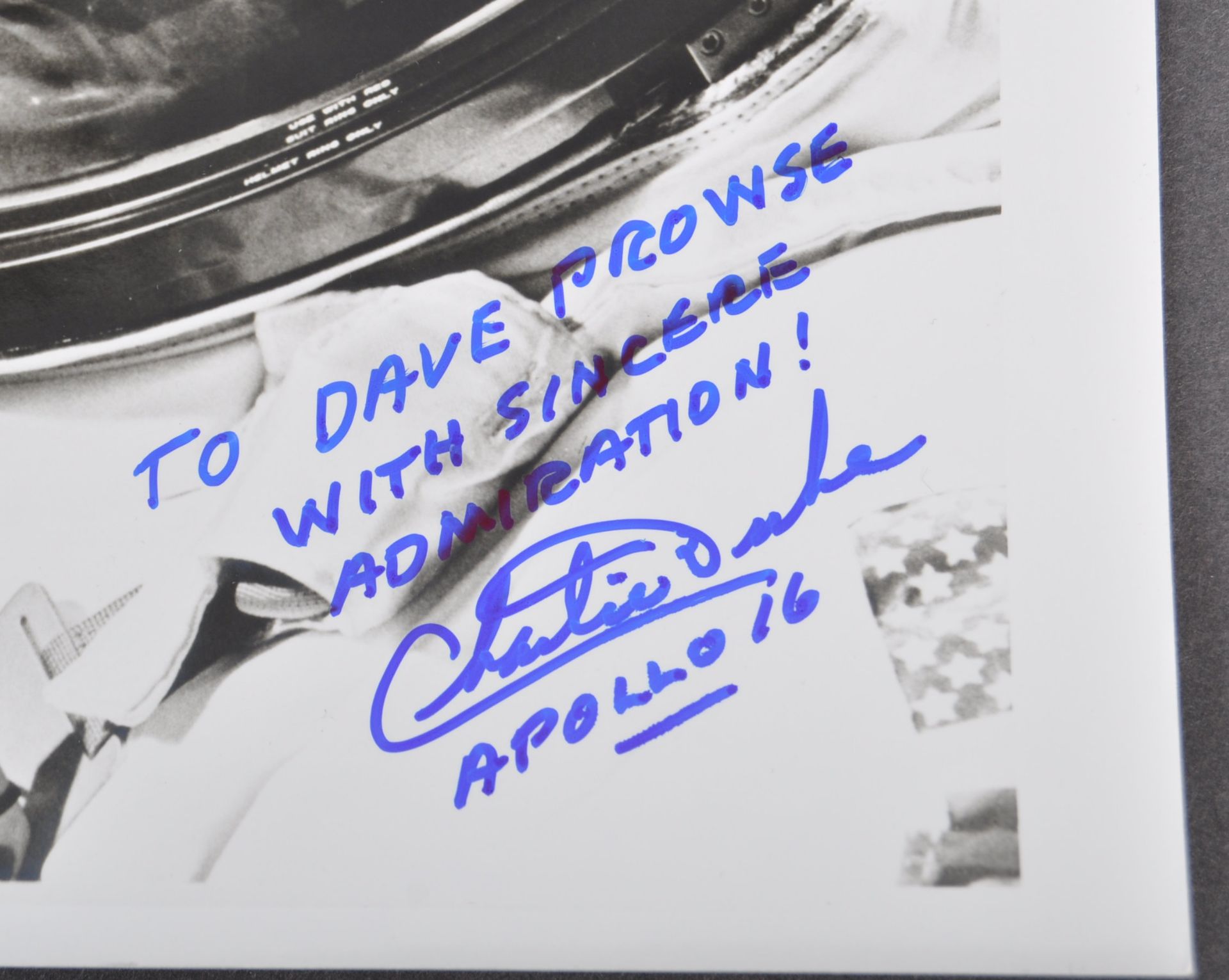 ESTATE OF DAVE PROWSE - CHARLES DUKE ASTRONAUT - DEDICATED AUTOGRAPH - Image 2 of 2