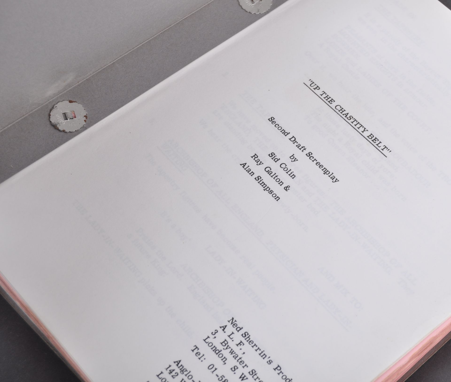 ESTATE OF DAVE PROWSE - UP THE CHASTITY BELT ORIGINAL SCRIPT - Image 2 of 8