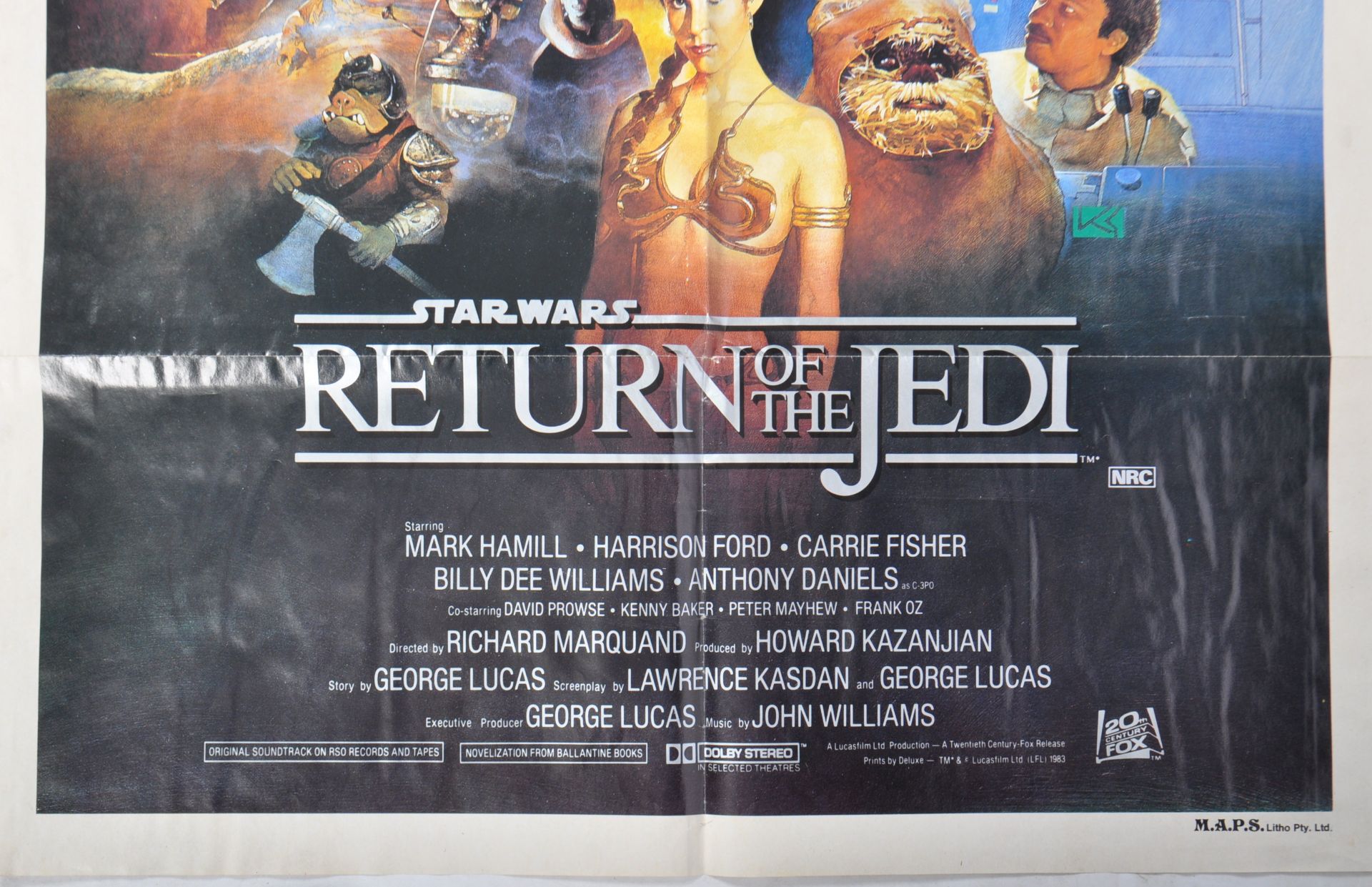 ESTATE OF DAVE PROWSE - AUSTRALIAN ROTJ STAR WARS POSTER - Image 2 of 5