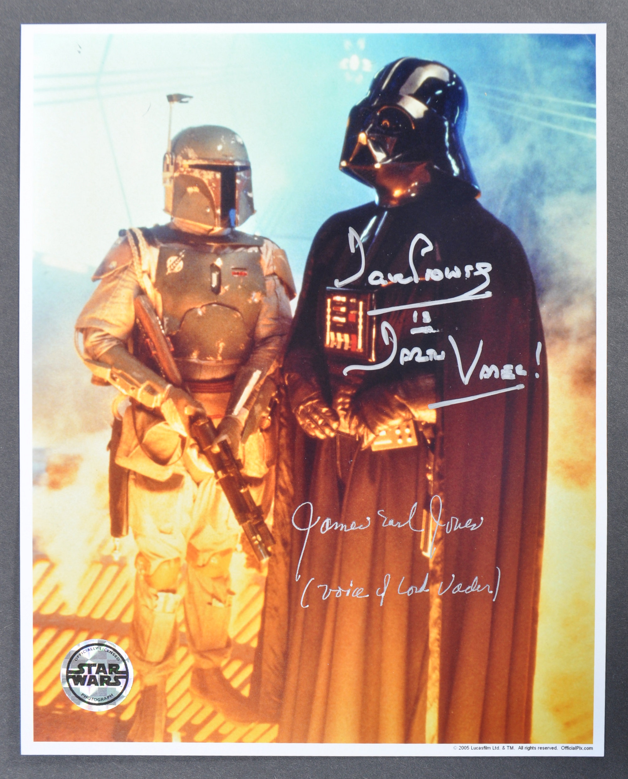ESTATE OF DAVE PROWSE - PROWSE & JAMES EARL JONES DUAL SIGNED PHOTO