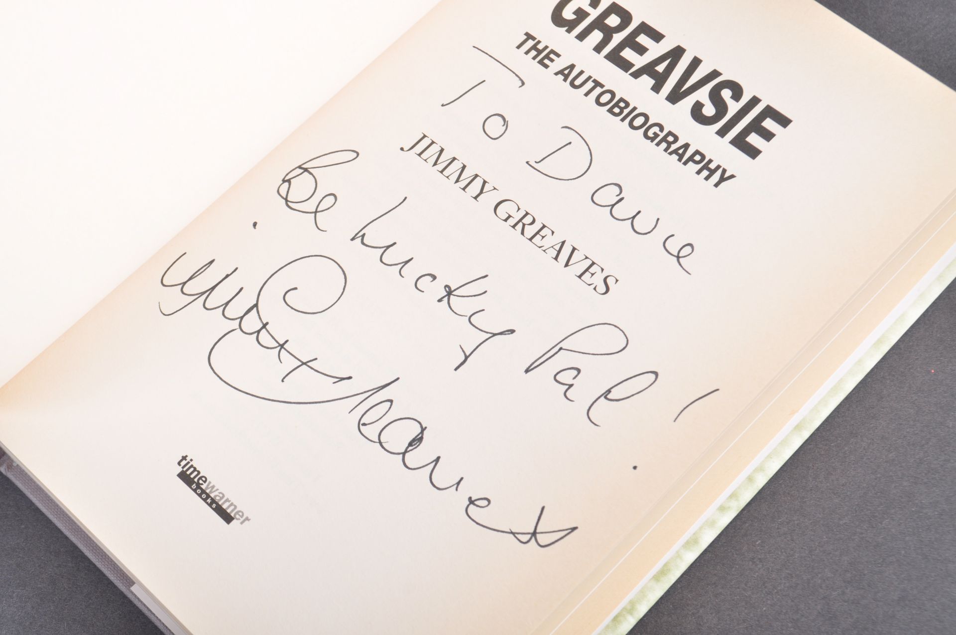 ESTATE OF DAVE PROWSE - JIMMY GREAVES - FOOTBALL SIGNED AUTOBIOGRAPHY - Image 2 of 4