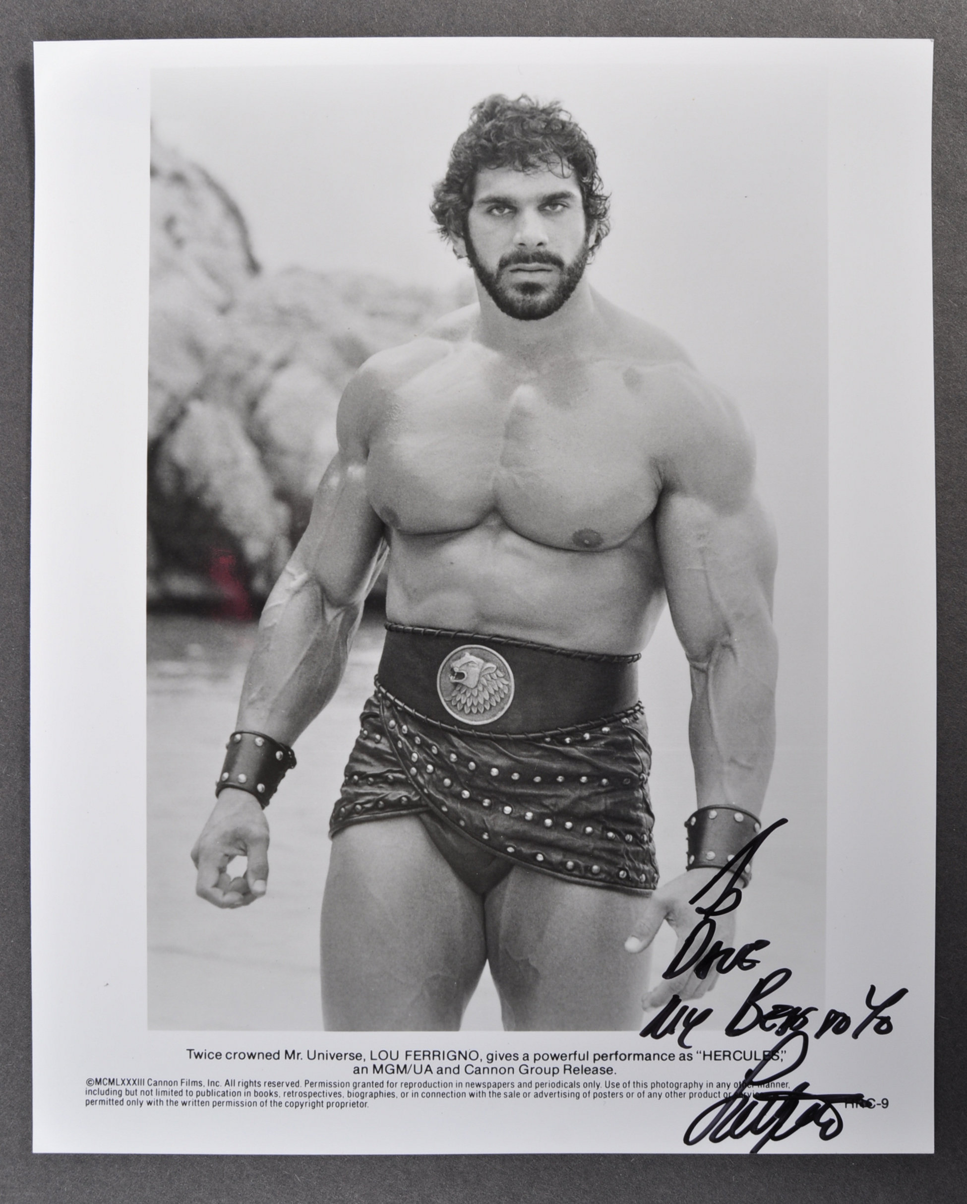 ESTATE OF DAVE PROWSE - LOU FERRIGNO SIGNED PHOTOGRAPH