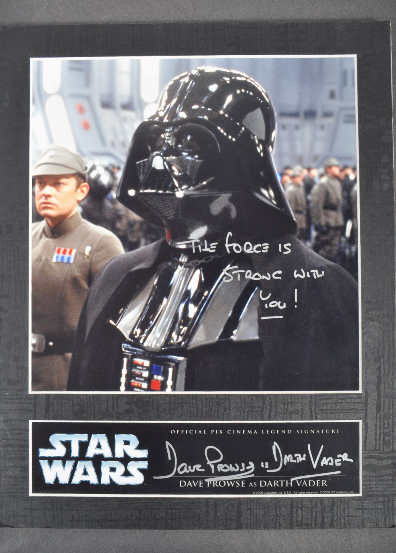 ESTATE OF DAVE PROWSE - OFFICIAL PIX SIGNED PHOTOGRAPH STAR WARS