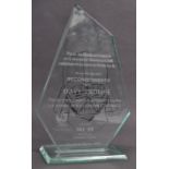 ESTATE OF DAVE PROWSE - 501ST LEGION GLASS AWARD TROPHY