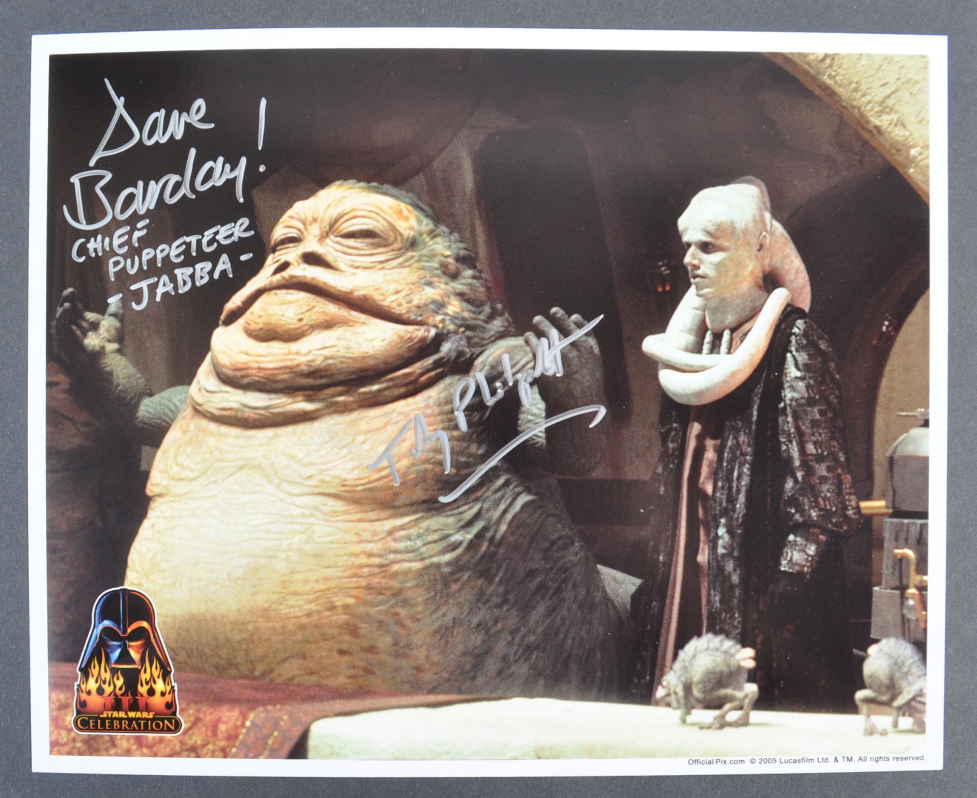 ESTATE OF DAVE PROWSE – STAR WARS OFFICIAL PIX CELEBRATION III DUAL SIGNED PHOTO