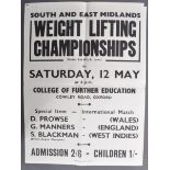 ESTATE OF DAVE PROWSE - 1960S WEIGHTLIFTING POSTER