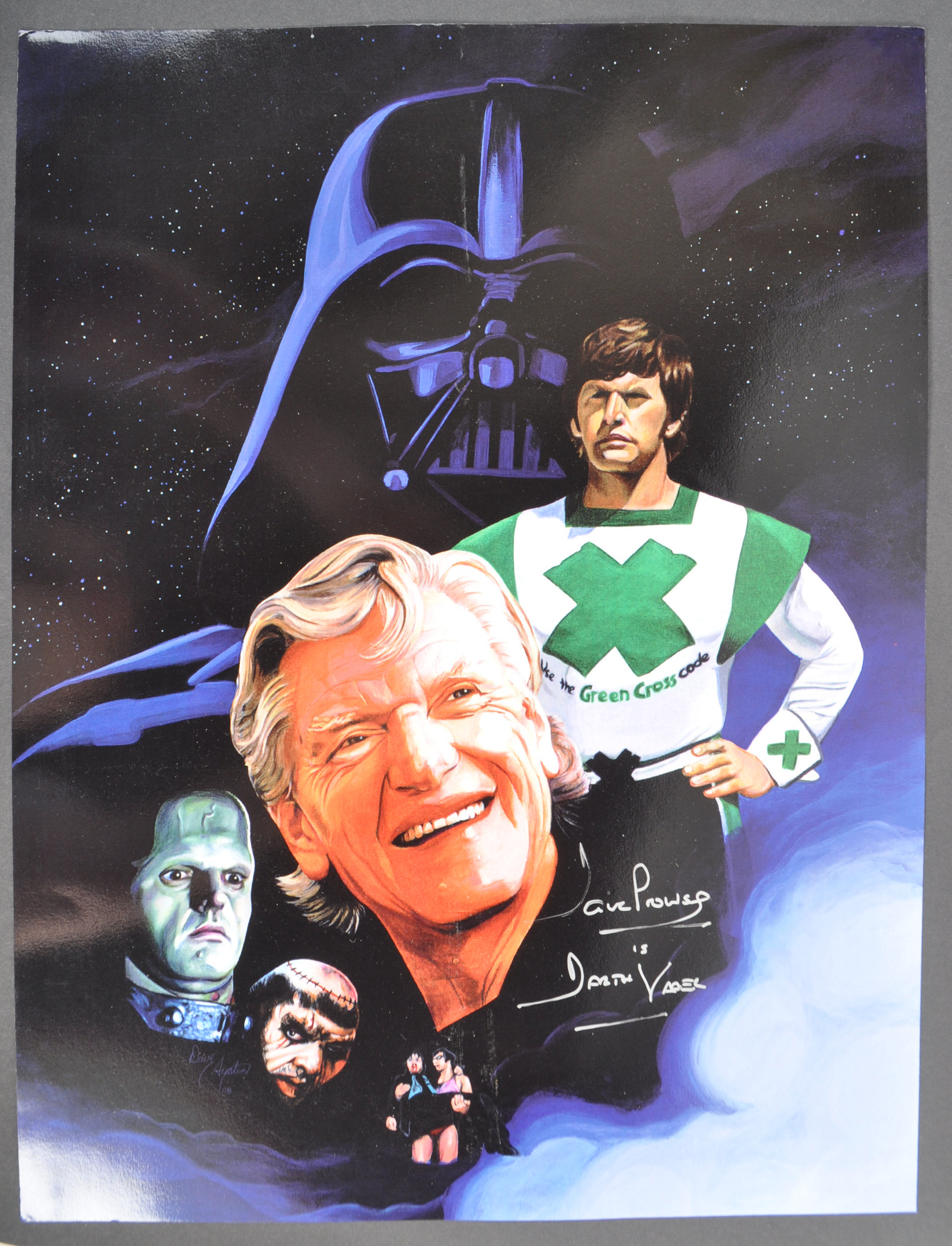 ESTATE OF DAVE PROWSE - SIGNED MONTAGE ARTWORK PRINT