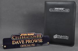 ESTATE OF DAVE PROWSE - ORIGINAL STAR WARS CELEBRATION NAME PLAQUE