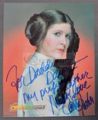 ESTATE OF DAVE PROWSE - CARRIE FISHER UNIQUE DEDICATED PHOTOGRAPH