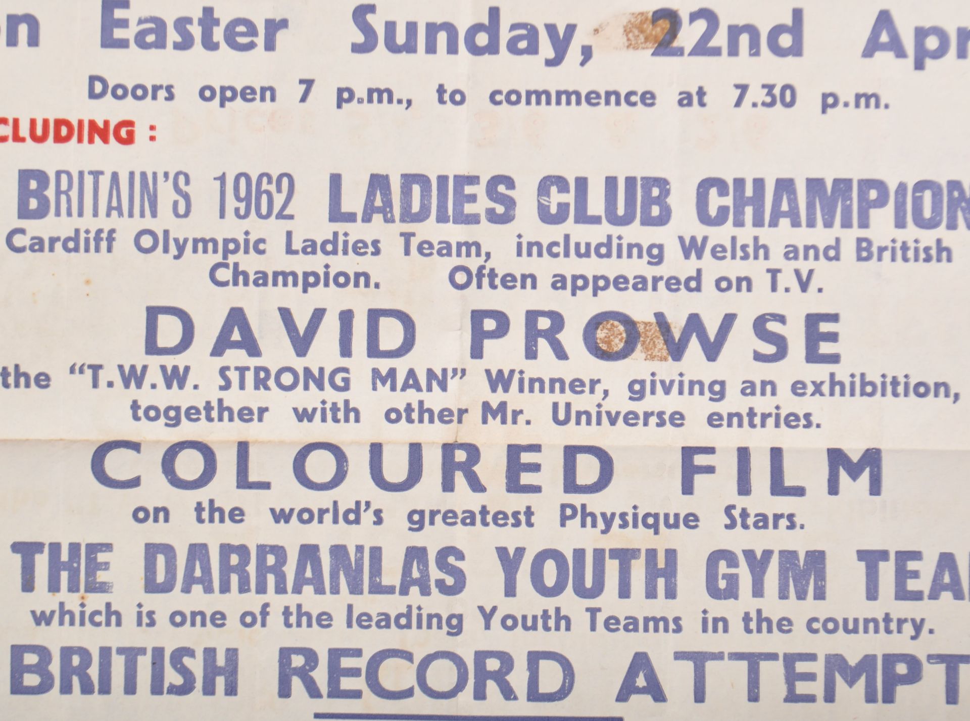 ESTATE OF DAVE PROWSE - 1962 WEIGHTLIFTING POSTER - Image 2 of 4