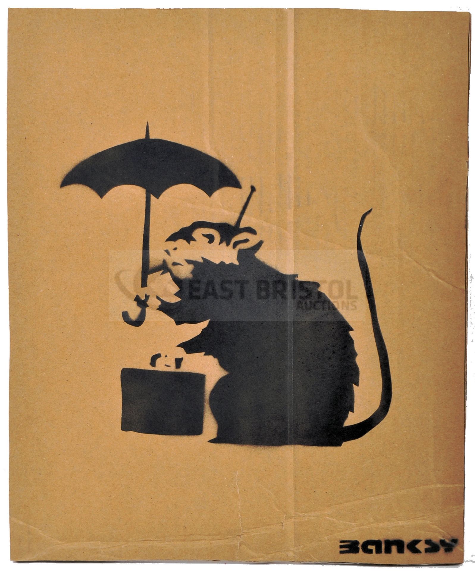 BANKSY - DISMALAND 2015 - UMBRELLA RAT