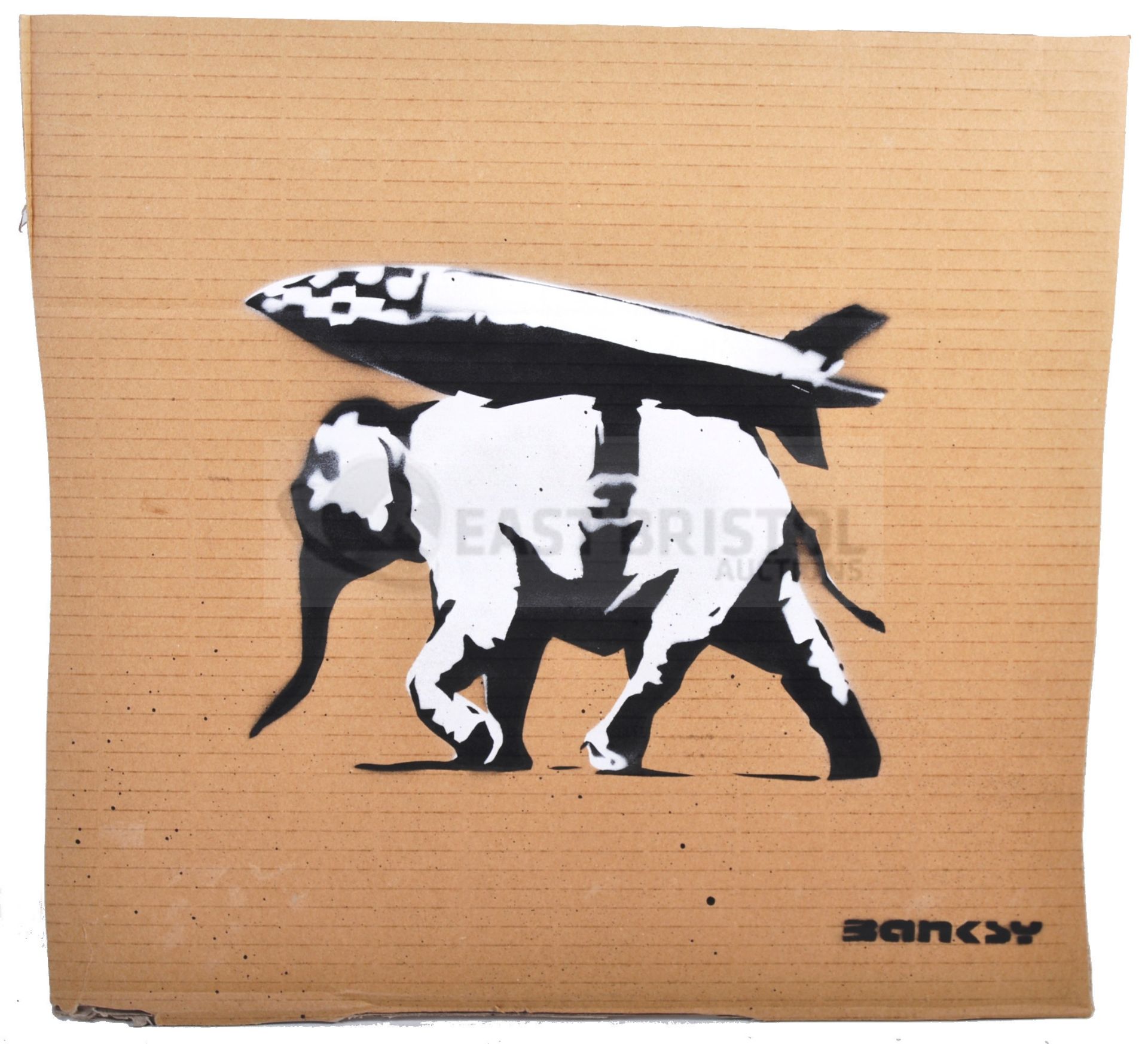 BANKSY - DISMALAND 2015 - HEAVY WEAPONRY ROCKET BOMB ELEPHANT