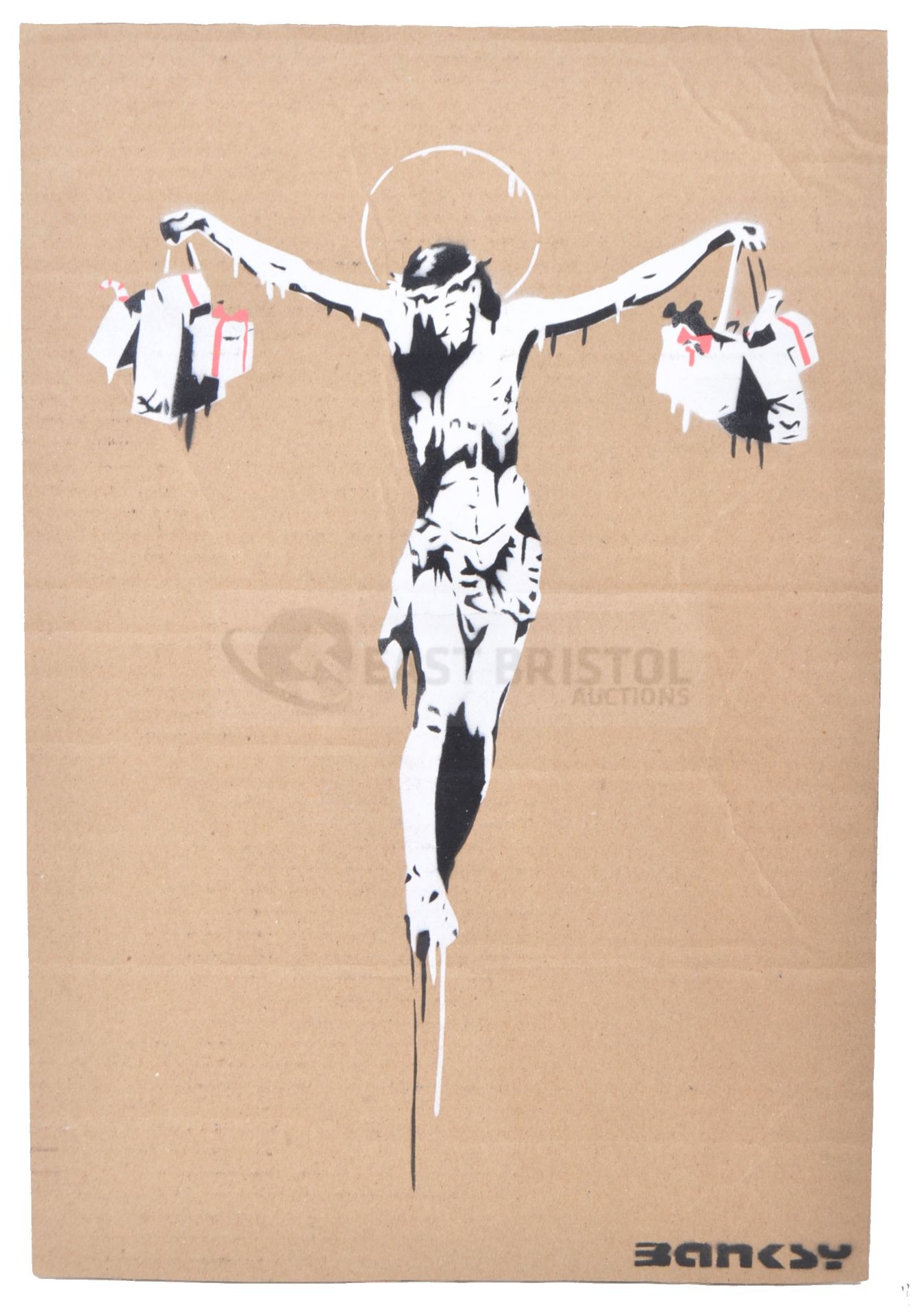 BANKSY - DISMALAND 2015 - CHRIST WITH SHOPPING BAGS