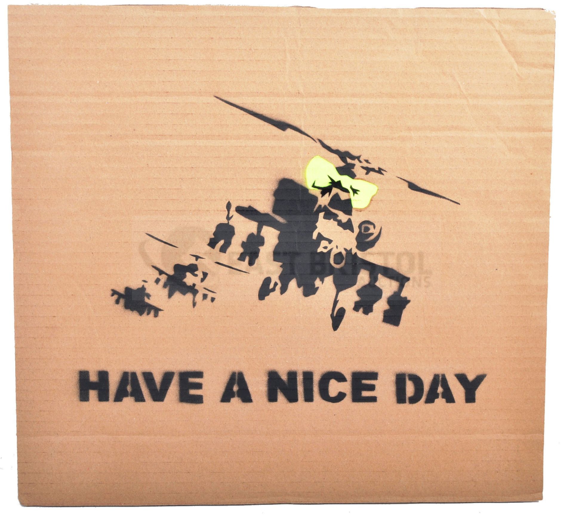 BANKSY - DISMALAND 2015 - HAPPY CHOPPERS HAVE A NICE DAY