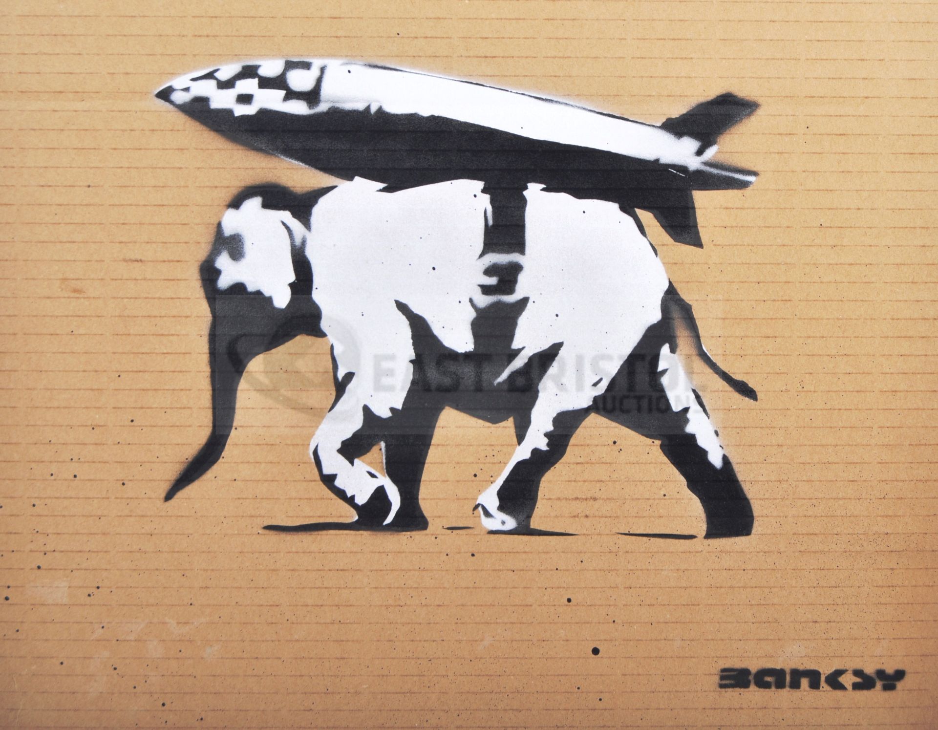 BANKSY - DISMALAND 2015 - HEAVY WEAPONRY ROCKET BOMB ELEPHANT - Image 2 of 3