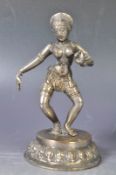 ANTIQUE 19TH CENTURY SOUTHERN INDIAN HINDU SILVERED BRONZE FIGURINE