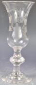 GEORGIAN STYLE JACOBITE ENGRAVED TULIP BOWL WINE GLASS