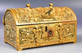 ANTIQUE GERMAN ART NOUVEAU BRASS CASKET