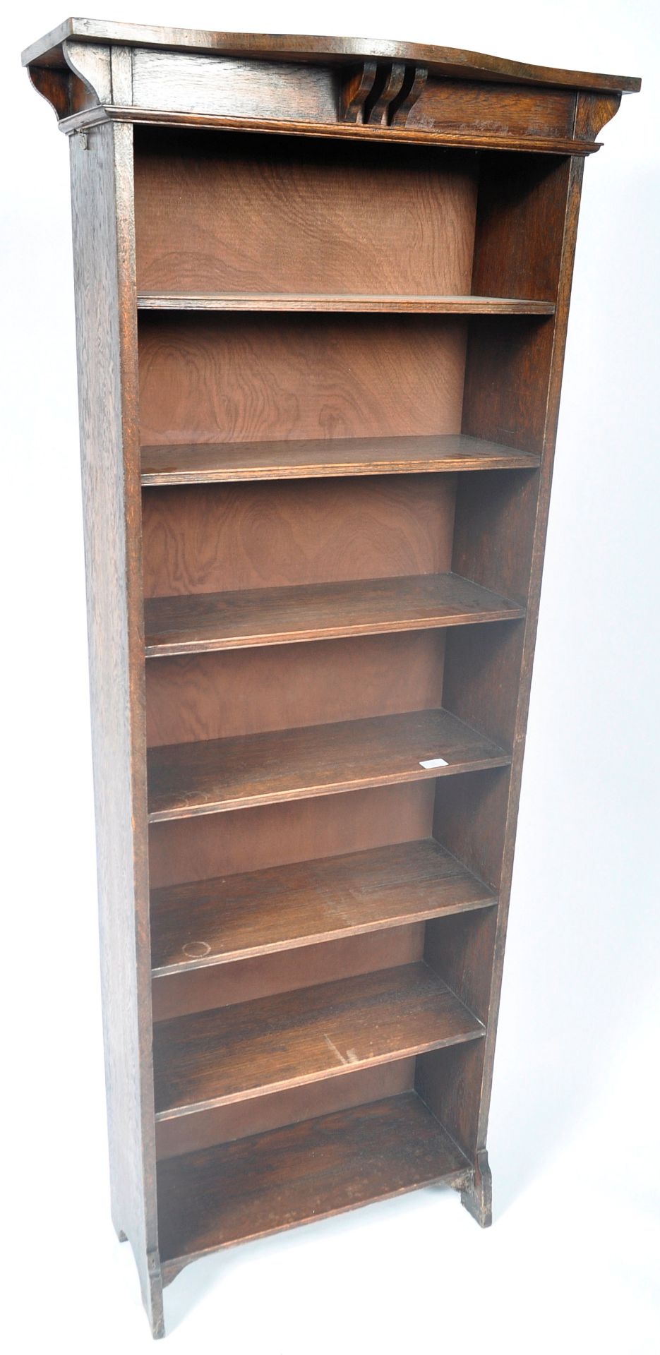 ANTIQUE ARTS & CRAFTS TALL OAK BOOKCASE BY MAGGS & CO OF BRISTOL - Image 2 of 6