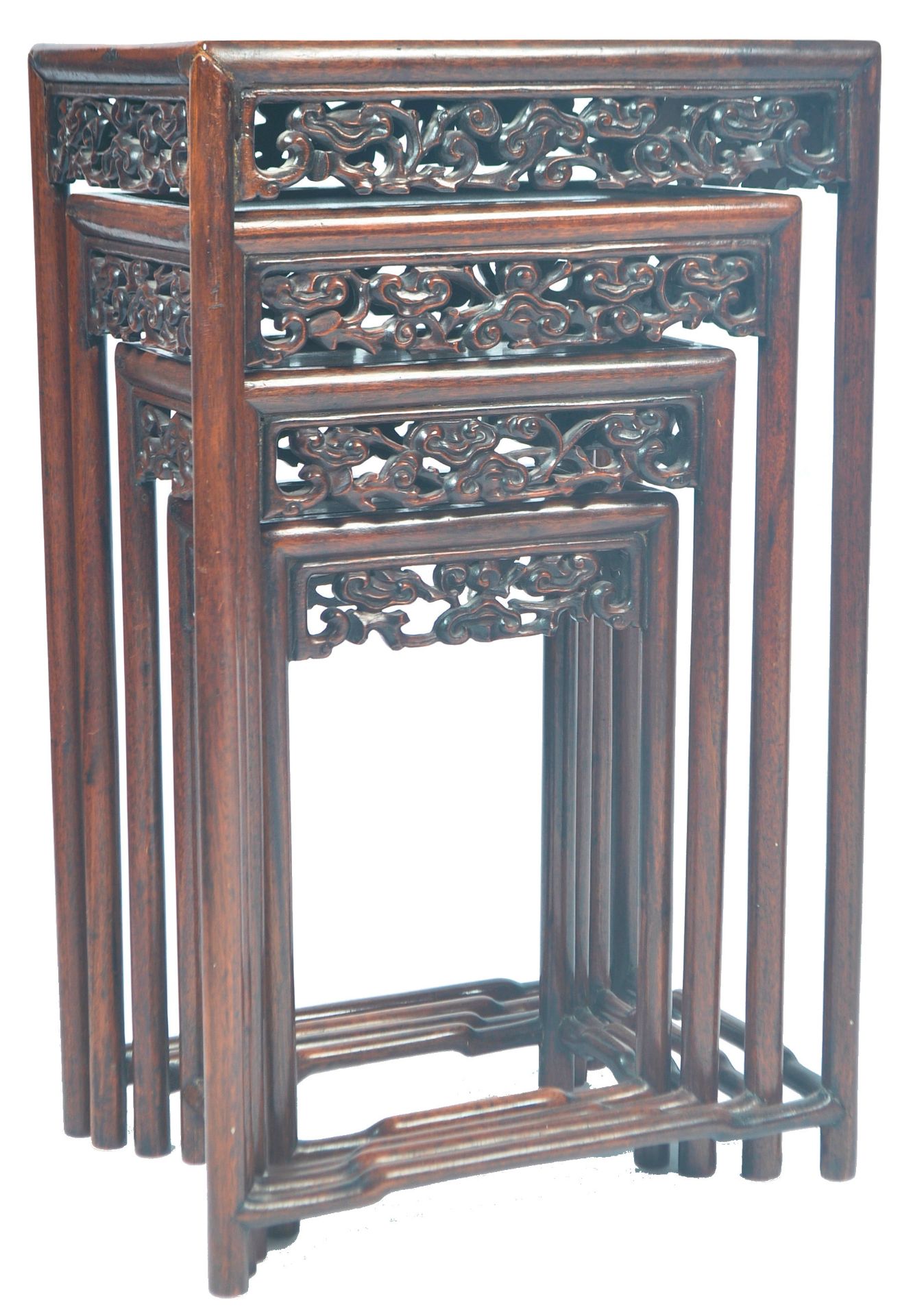 CHINESE ANTIQUE QING DYNASTY QUARTETTO NEST OF TABLES