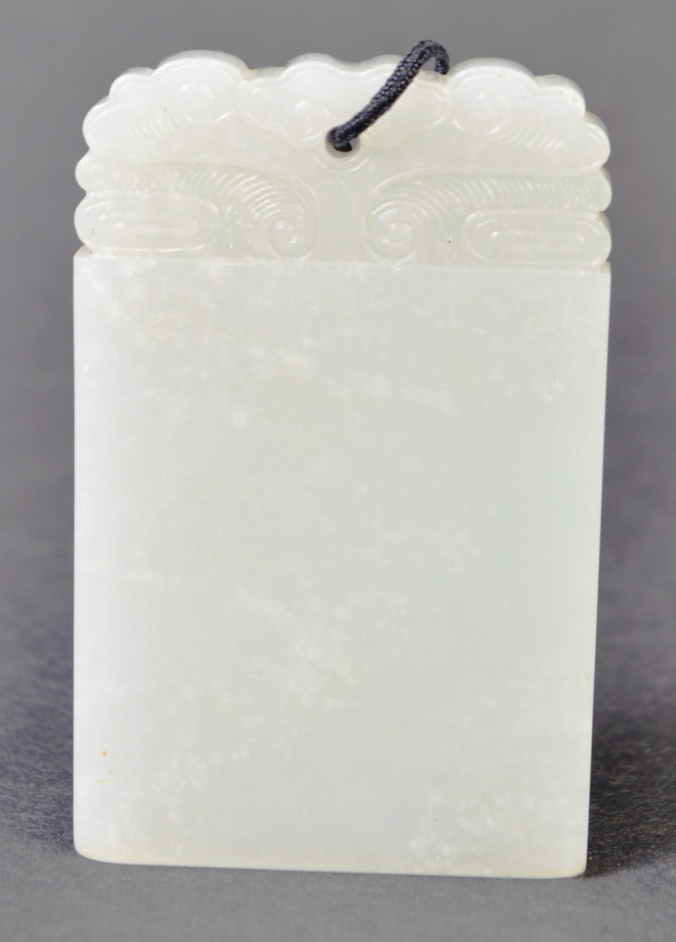 IMPORTANT CHINESE WHITE JADEITE CARVED PANEL PENDANT - Image 6 of 9