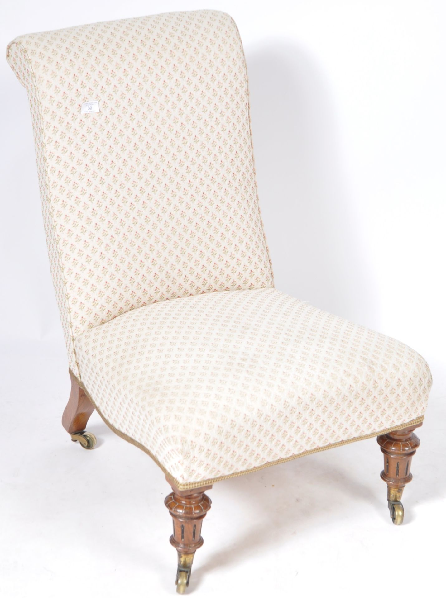 ORIGINAL GILLOW STAMPED LOW BEDROOM CHAIR - Image 3 of 8