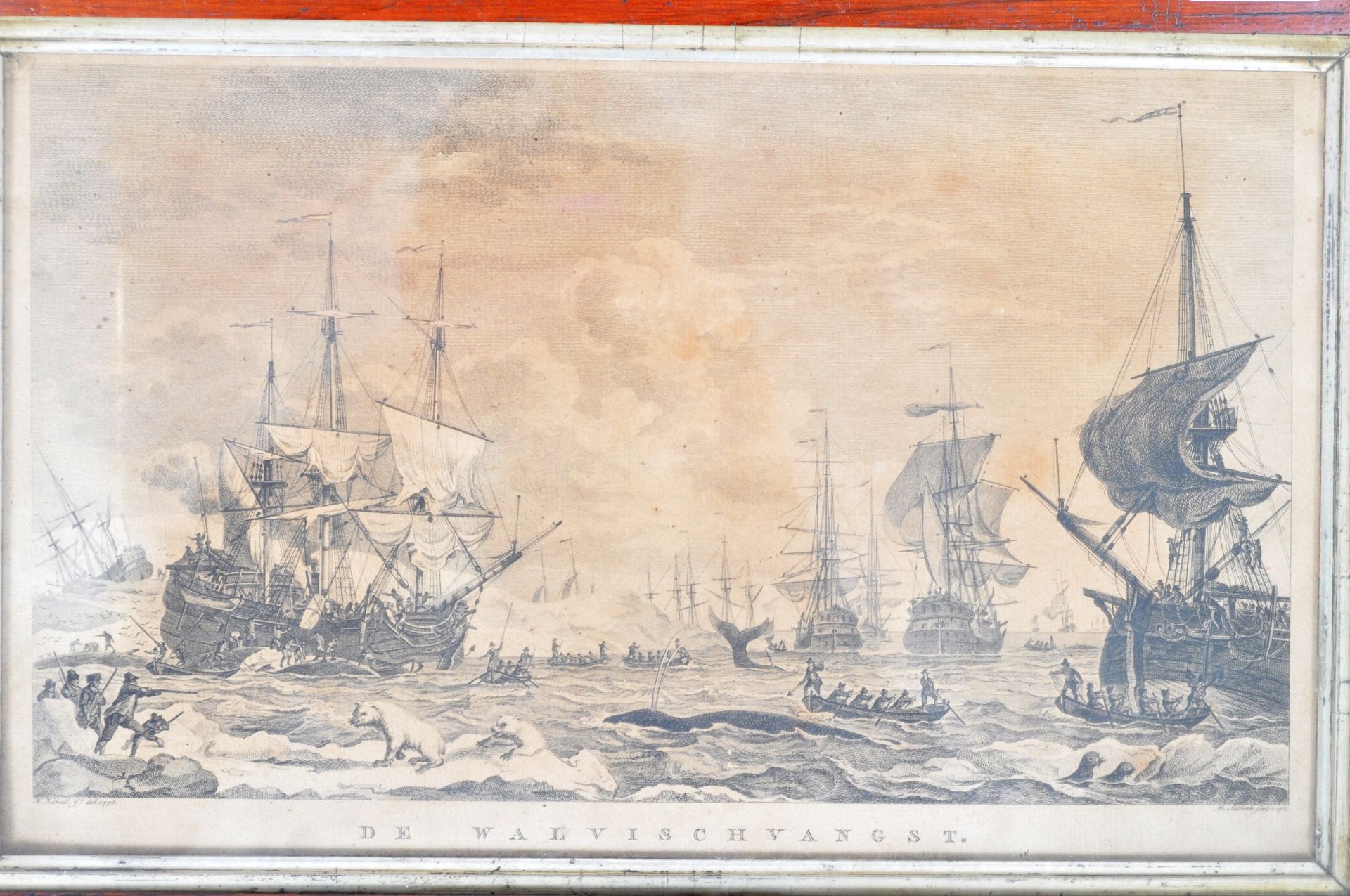 18TH CENTURY DANISH WHALING ENGRAVING BY H JOBELL 1778 - Image 2 of 5