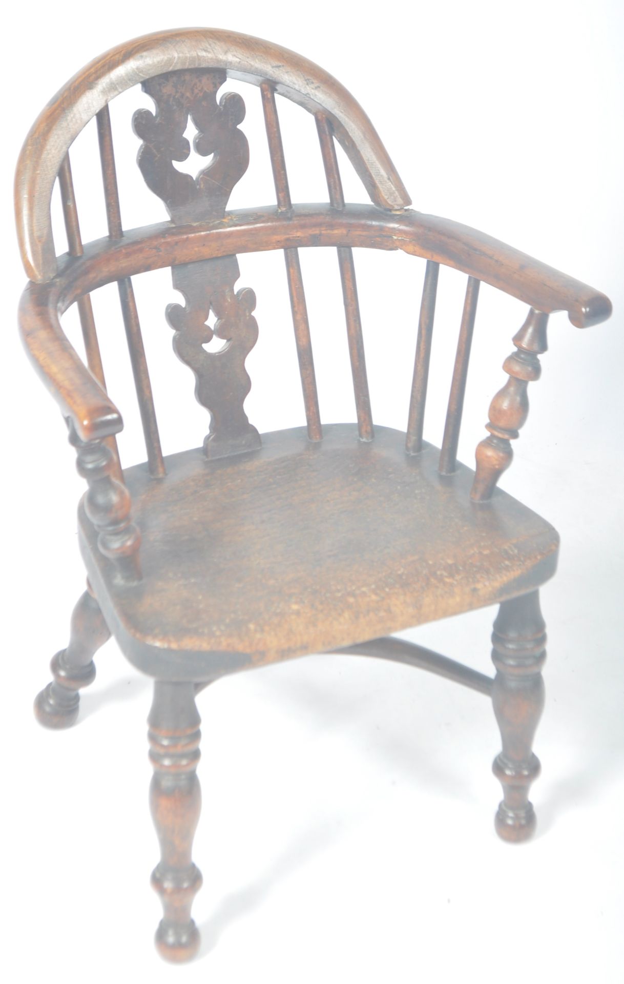 RARE ANTIQUE COUNTRY HOUSE YEW AND ELM CHILDS WINDSOR CHAIR - Image 2 of 8