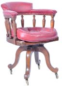 ANTIQUE 19TH CENTURY VICTORIAN CAPTAINS DESK CHAIR