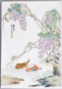 CHINESE ORIENTAL HAND PAINTED PORCELAIN PAINTING PLAQUE