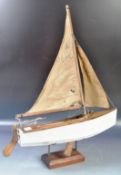 EARLY 20TH CENTURY HAND BUILT MODEL BOAT / POND YACHT